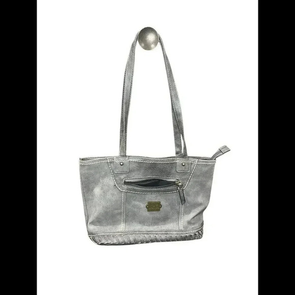 BOC Born Concept Faux Leather Shoulder Purse Handbag in Gray & Black - Picture 1 of 9